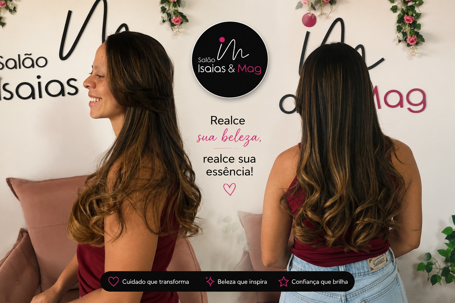 Cabelo feminino antes e depois